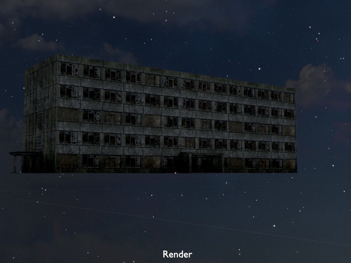 Old military barracks version 1 package 3D Model Collection_85