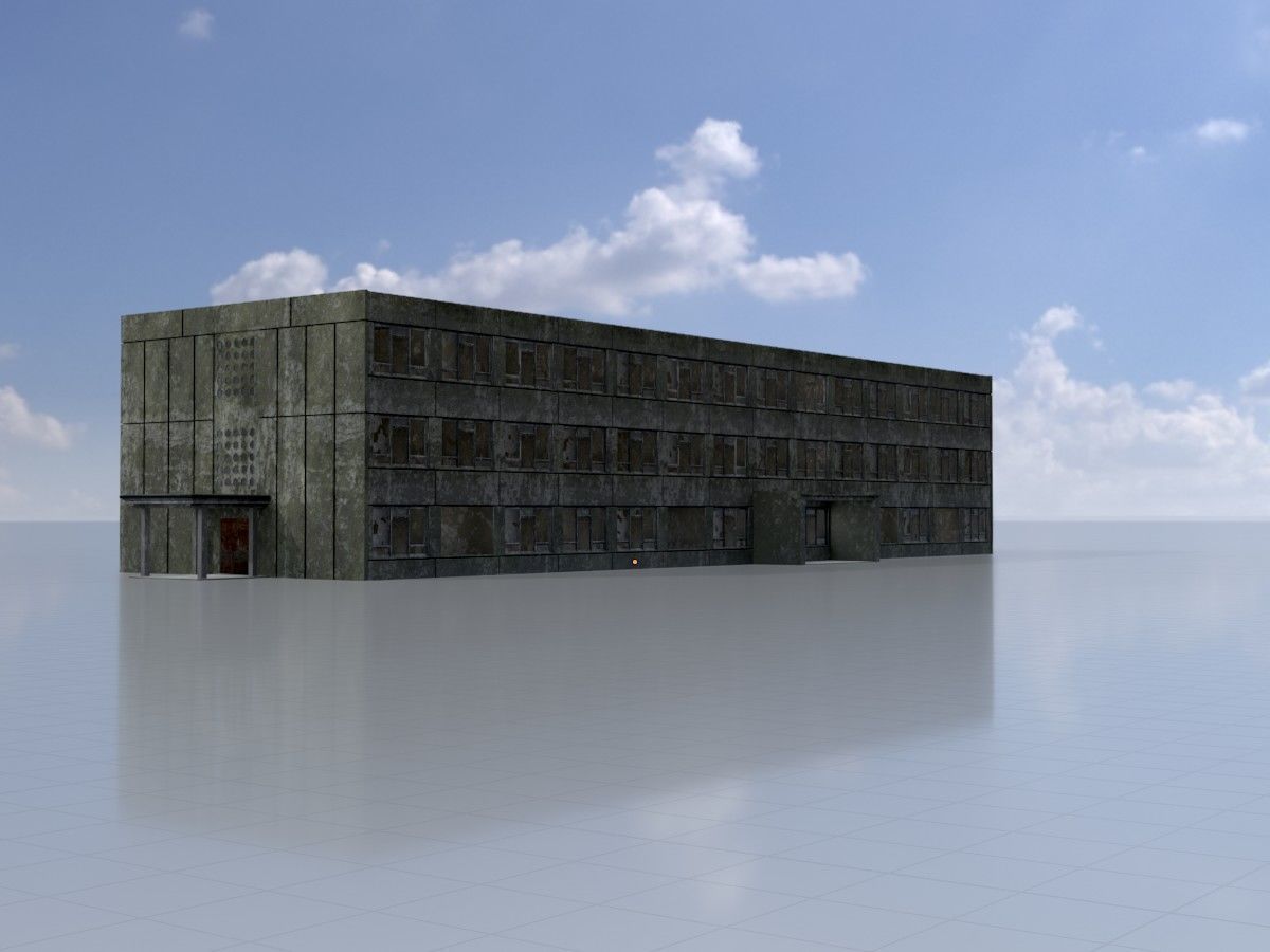 Old military barracks version 1 package 3D Model Collection_30