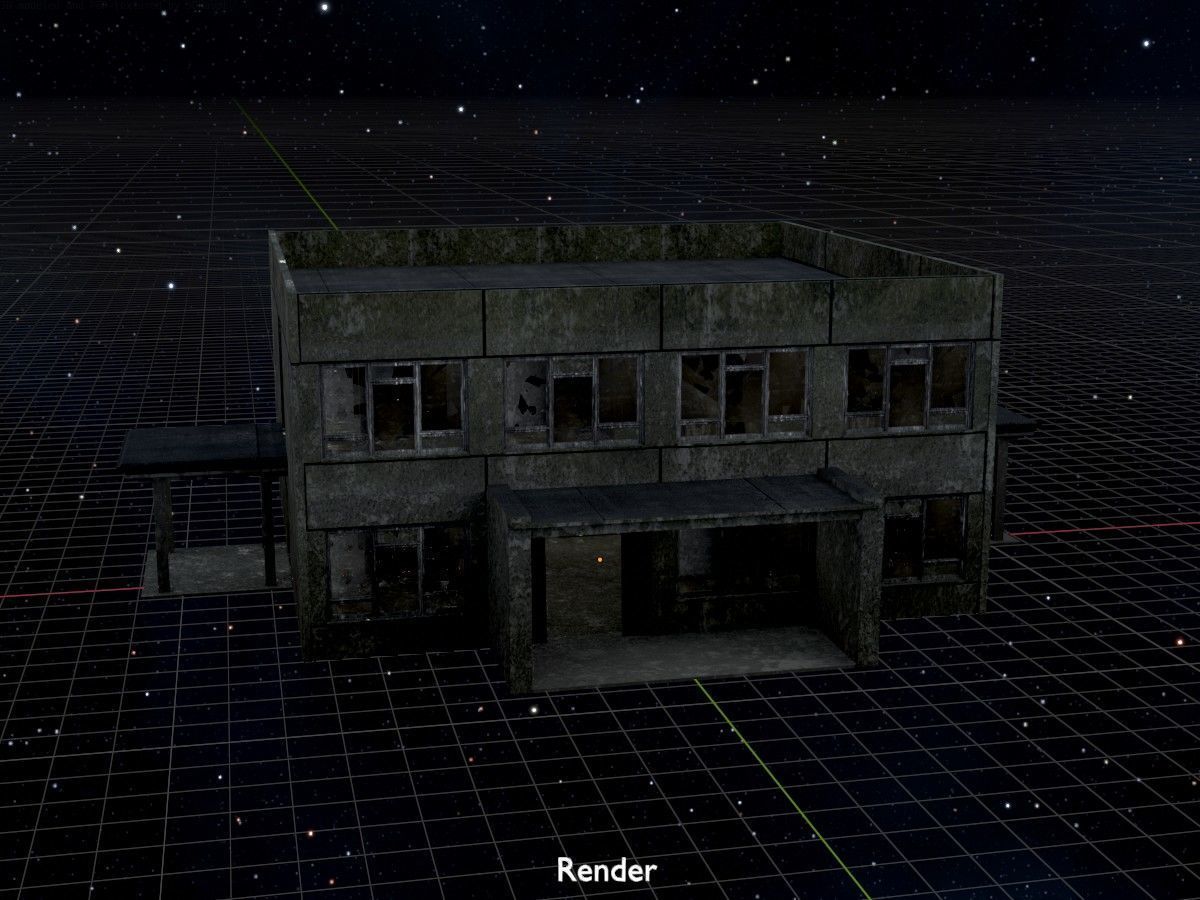 Old military barracks version 1 package 3D Model Collection_113