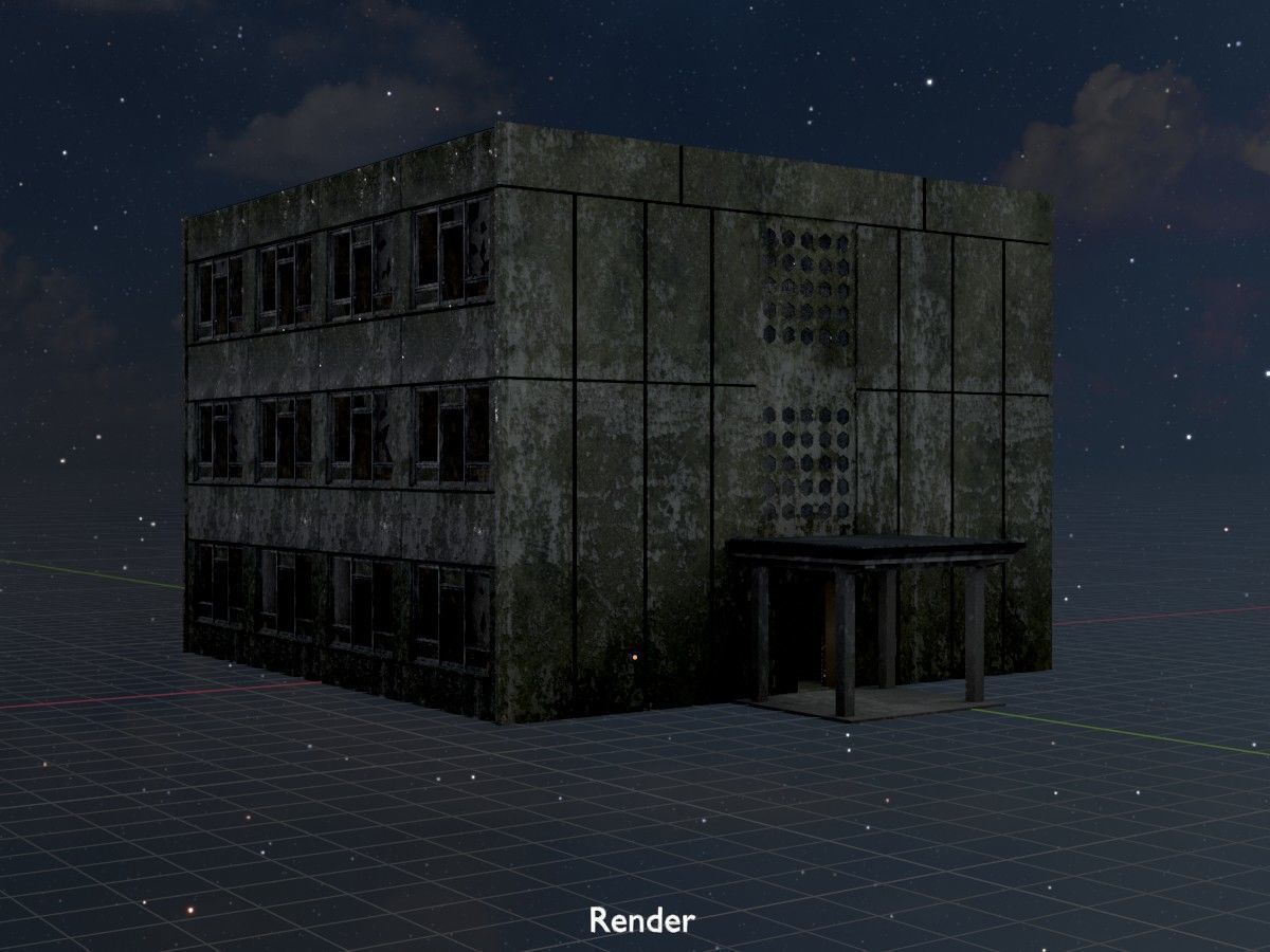 Old military barracks version 1 package 3D Model Collection_91