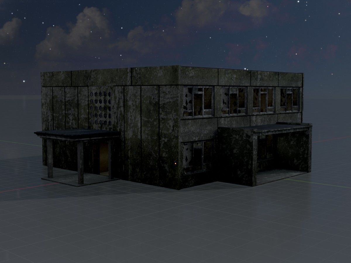 Old military barracks version 1 package 3D Model Collection_67