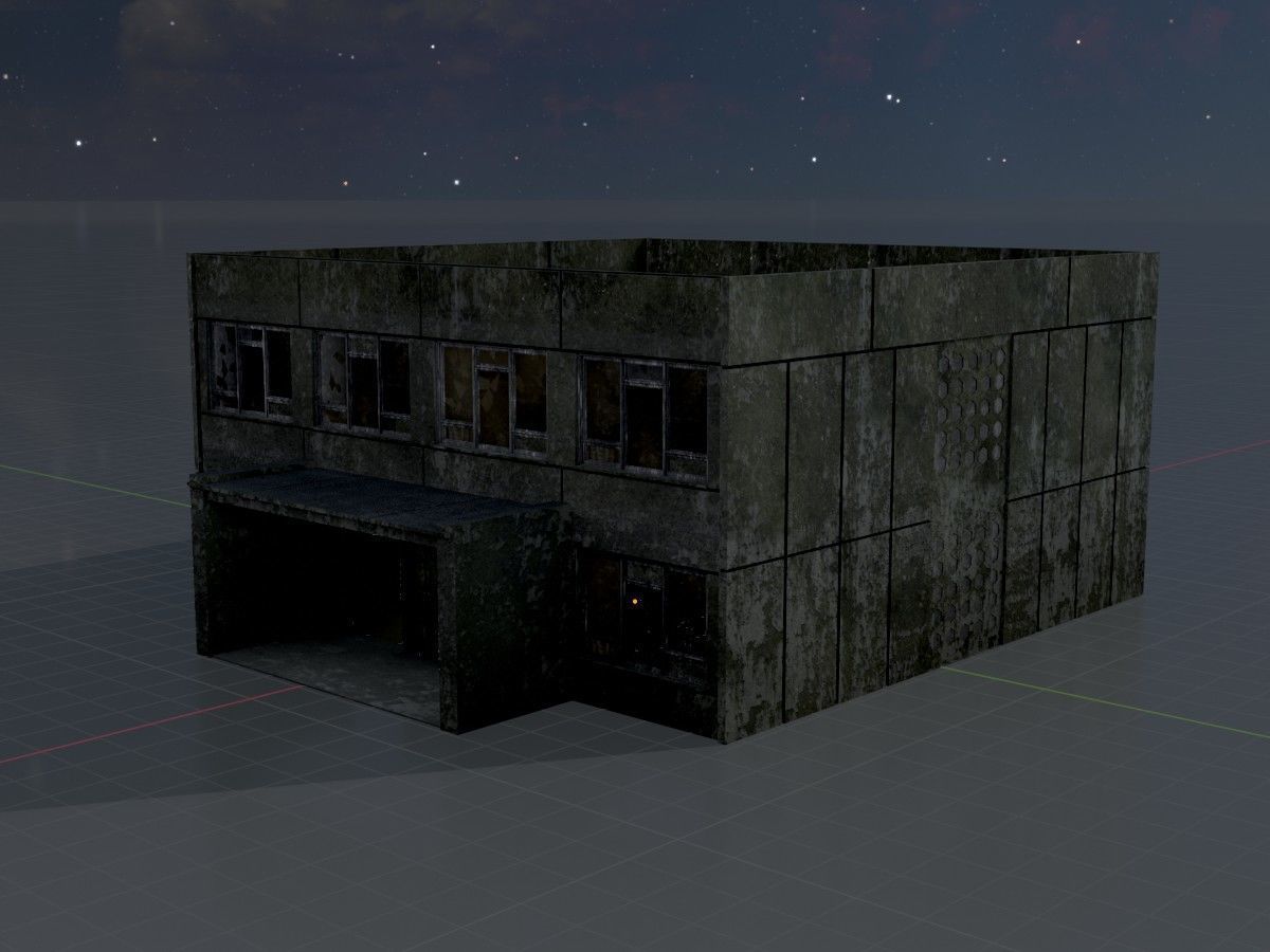 Old military barracks version 1 package 3D Model Collection_62