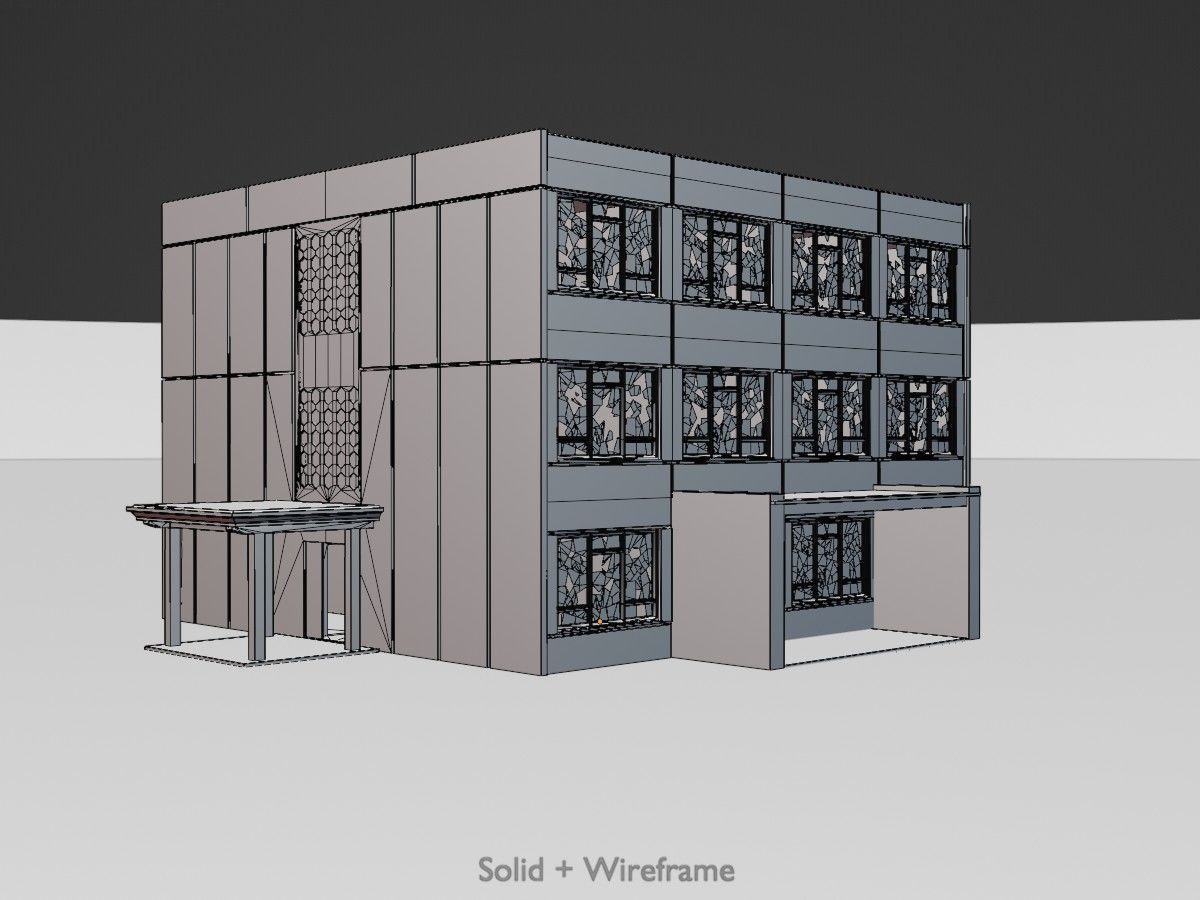Old military barracks version 1 package 3D Model Collection_77