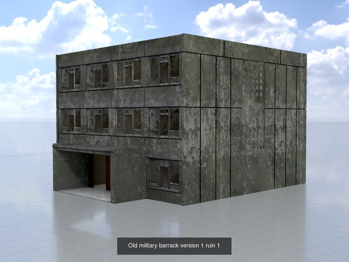 Old military barracks version 1 package 3D Model Collection_14