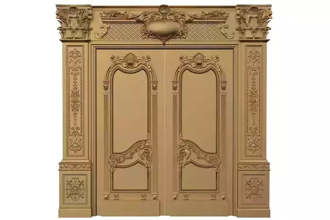 Royal style gold plated classic door B