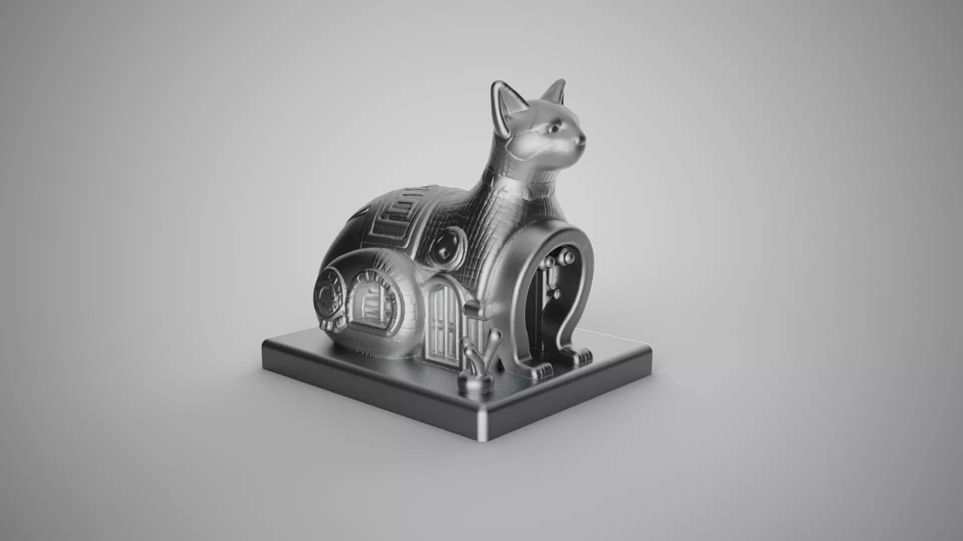 Cat Abstract Trinket 3D print model