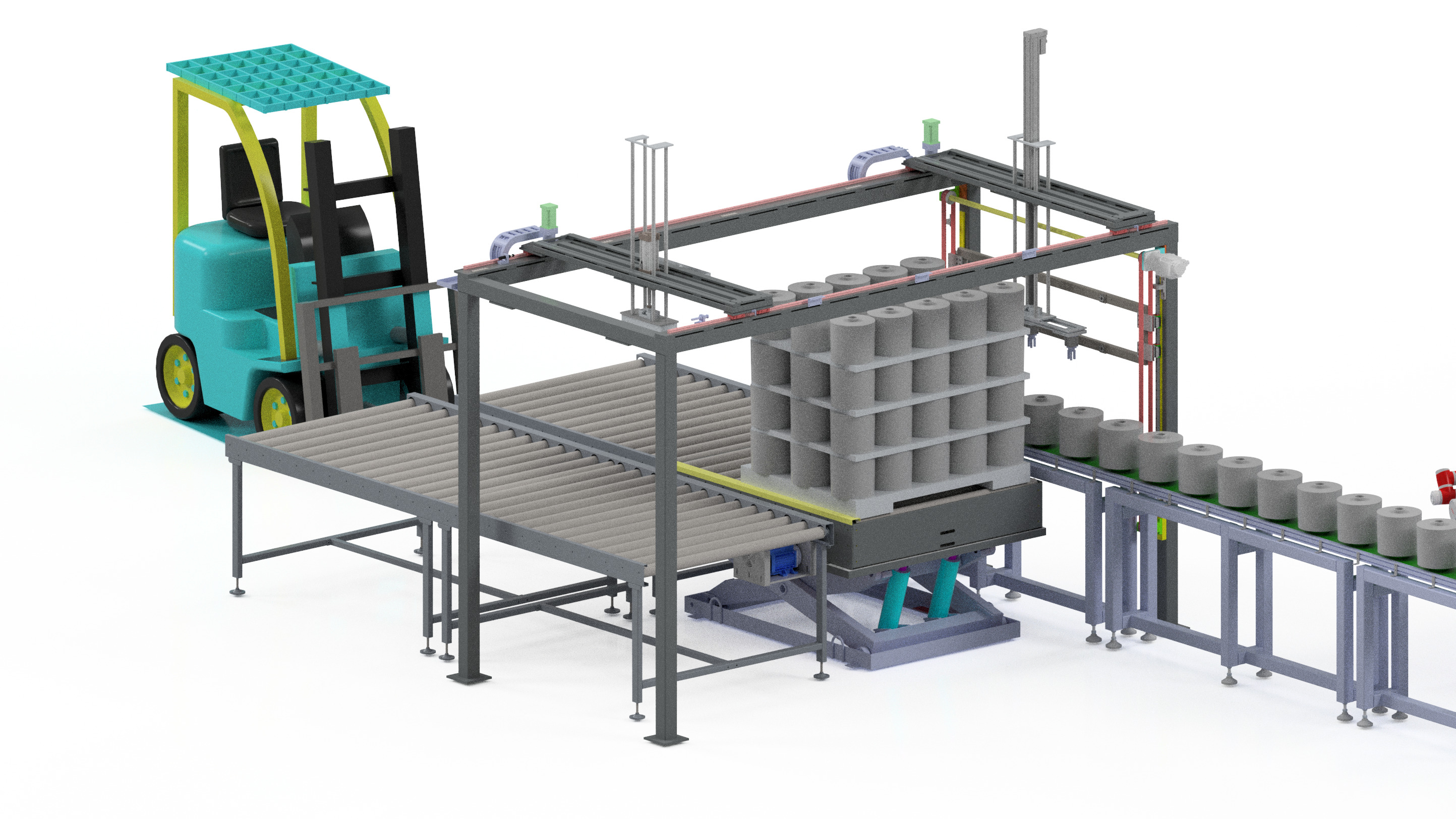 Warping Machine Yarn Automation System 3D model_4