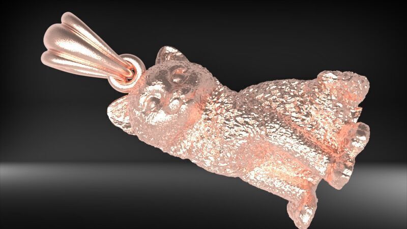 Cat Pendant  3D print model_5