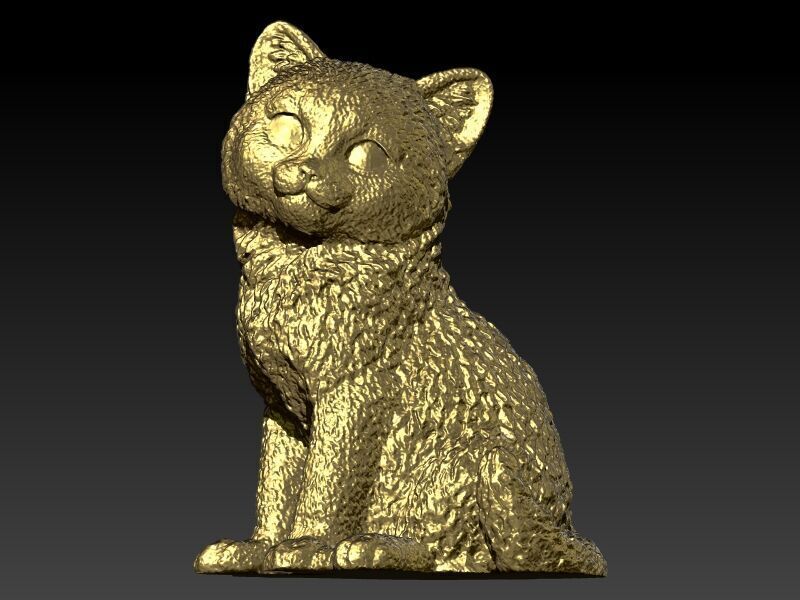 Cat Pendant  3D print model_13