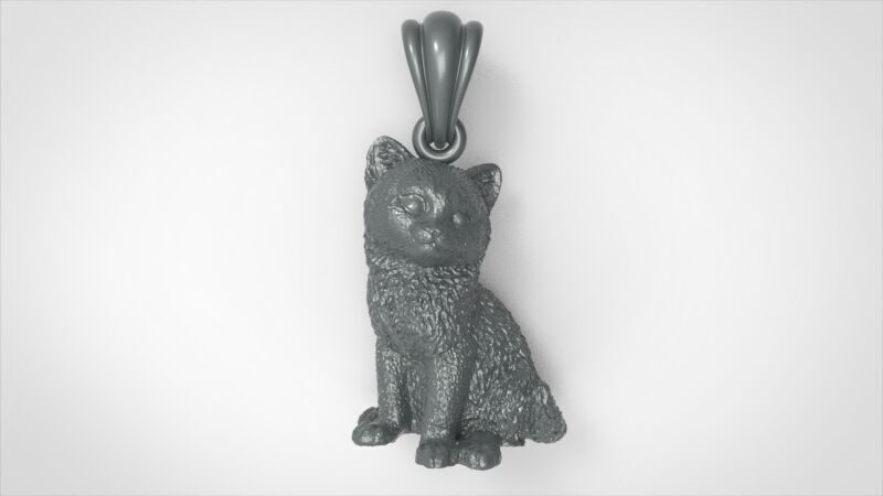 Cat Pendant  3D print model_25