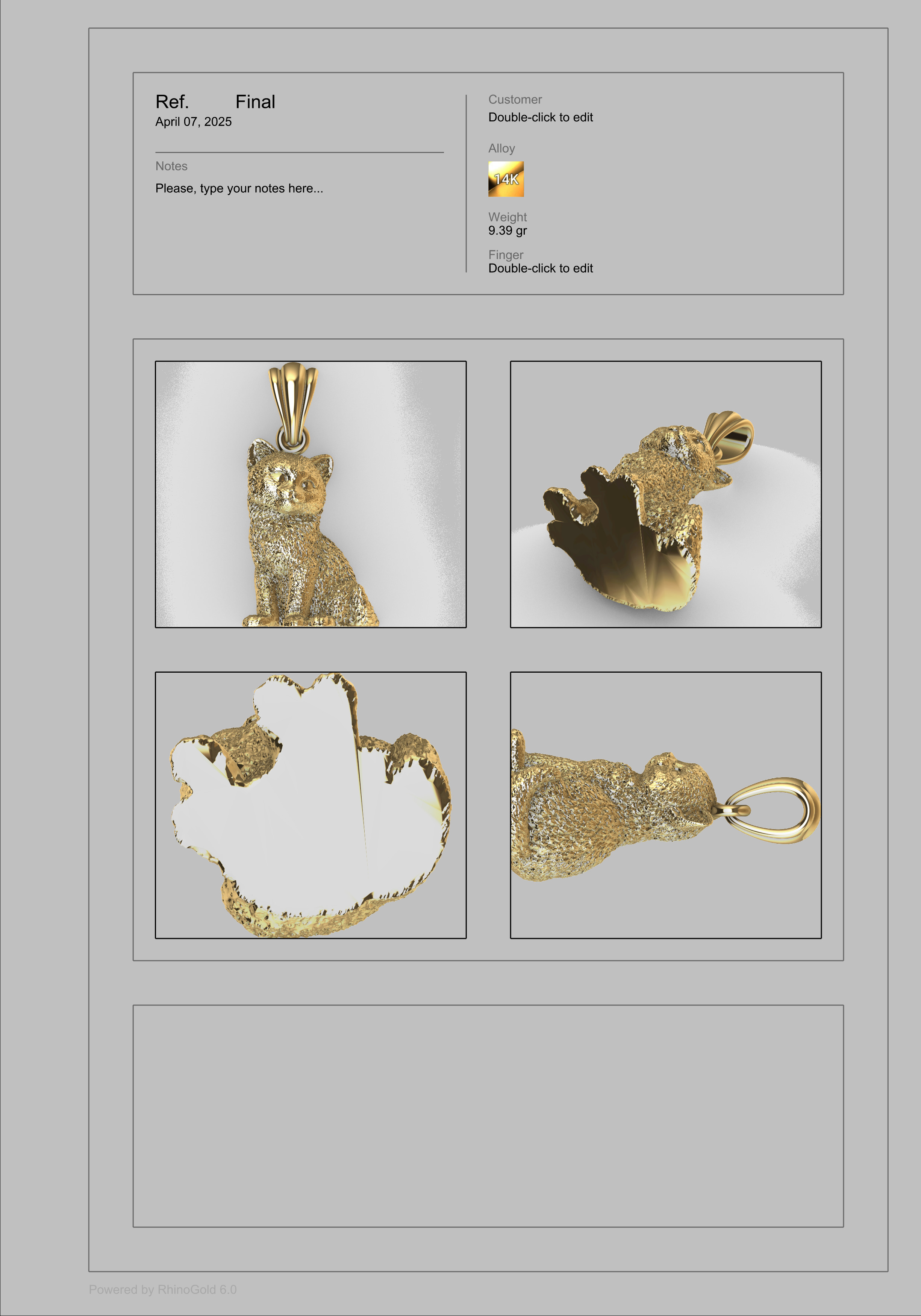 Cat Pendant  3D print model_41