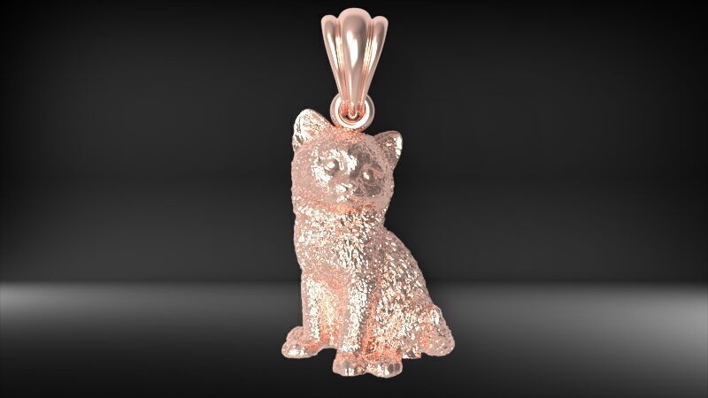 Cat Pendant  3D print model_10