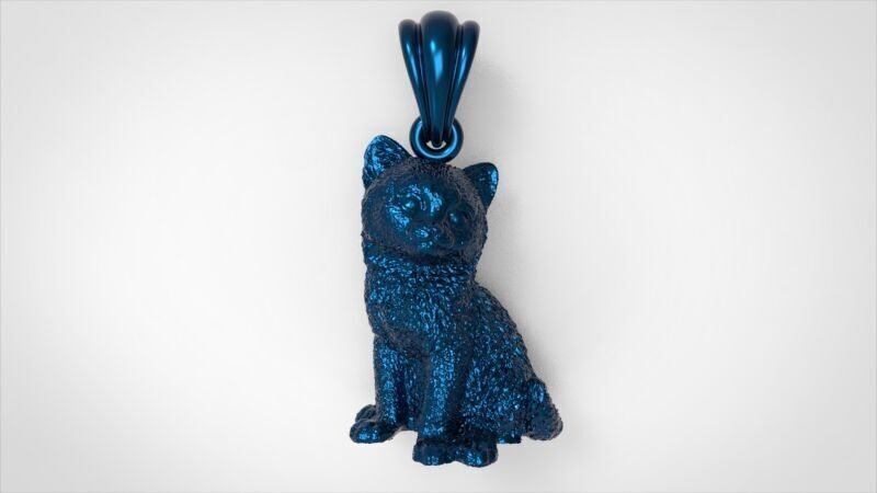Cat Pendant  3D print model_27