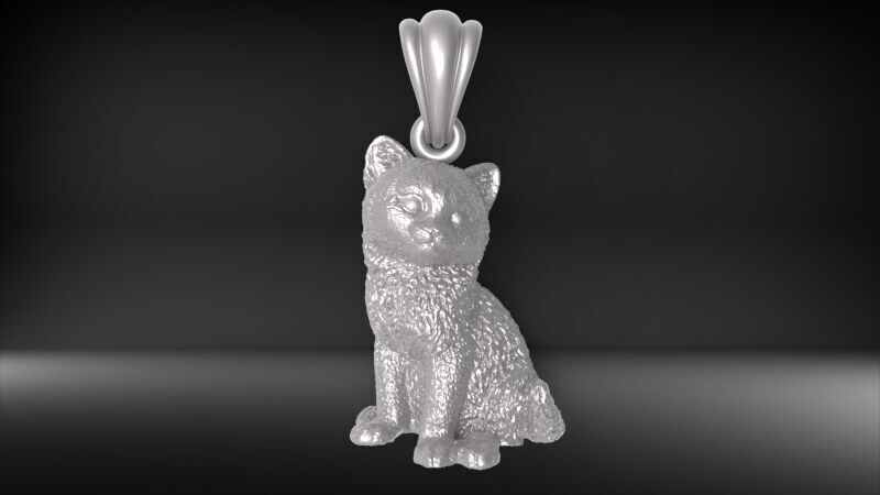 Cat Pendant  3D print model_24