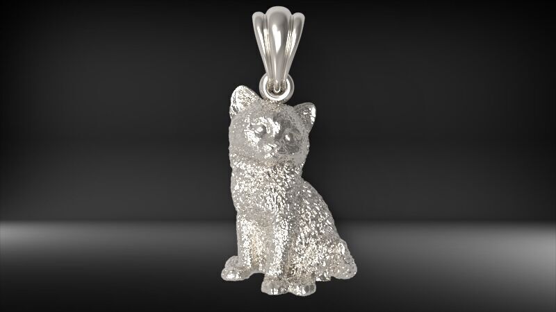 Cat Pendant  3D print model_17