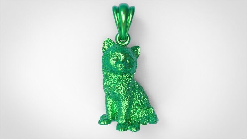 Cat Pendant  3D print model_26