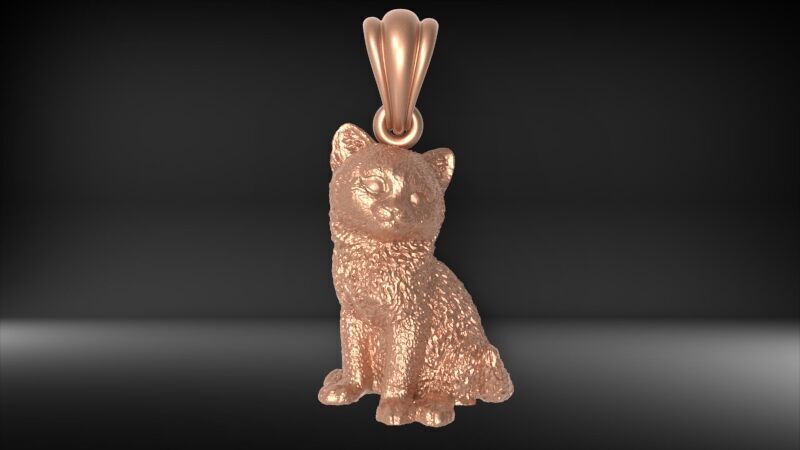Cat Pendant  3D print model_23