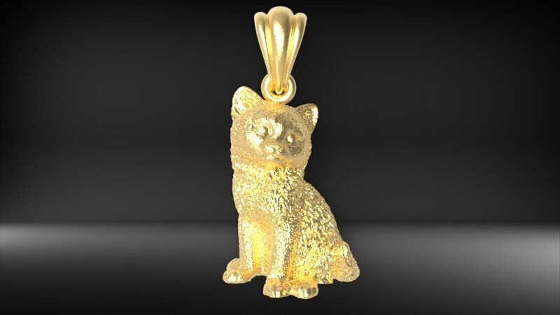 Cat Pendant  3D print model_22