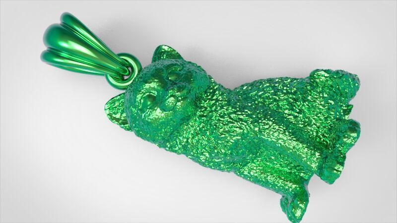 Cat Pendant  3D print model_29