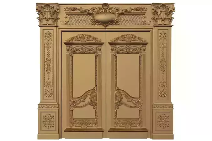 Royal style gold plated classic door E