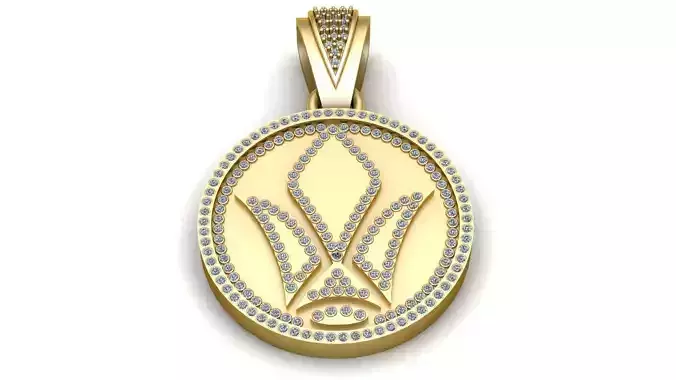 CROWN STYLE COIN PENDANT 3D PRINTABLE MODEL