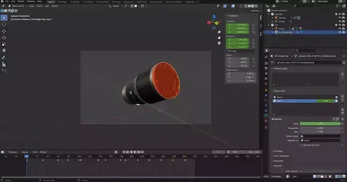 Iris with camera rigged 3D model