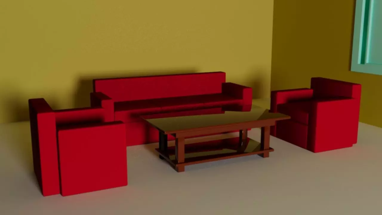 SOFA SET WITH CENTRE TABLE Free 3D model