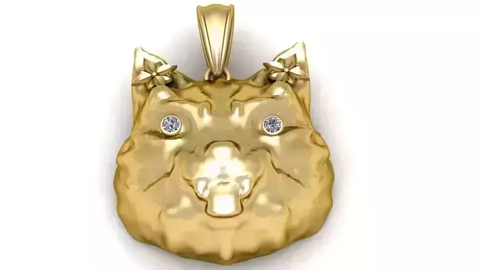 HAPPY CAT ANIMAL FACE PENDANT 3D PRINTABLE MODEL