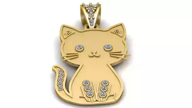 CUTE CAT ANIMAL PENDANT 3D PRINTABLE MODEL
