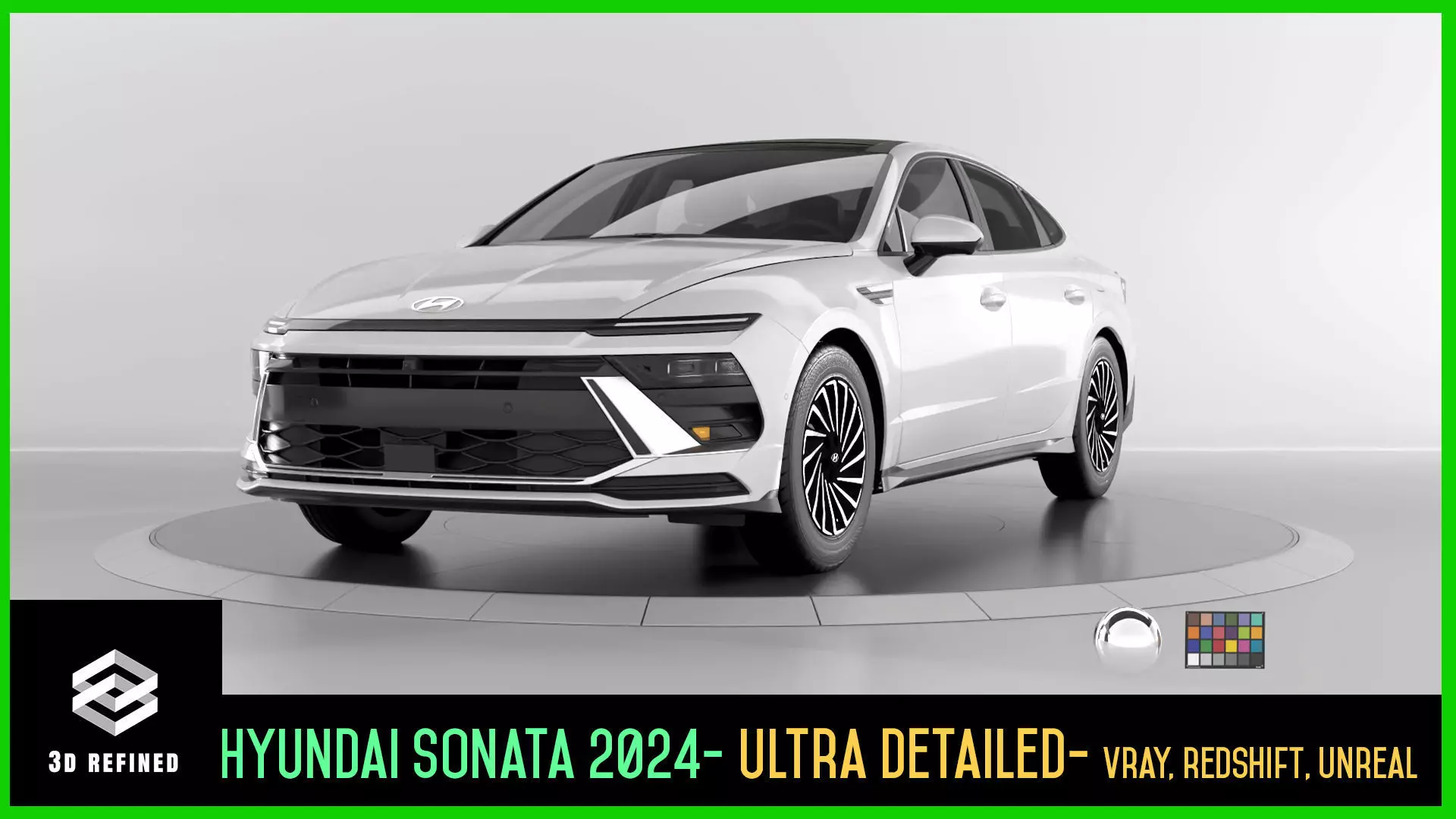 Hyundai Sonata 2024 -detailed-Vray-Redshift-Unreal- Lightrigs 3D model_0