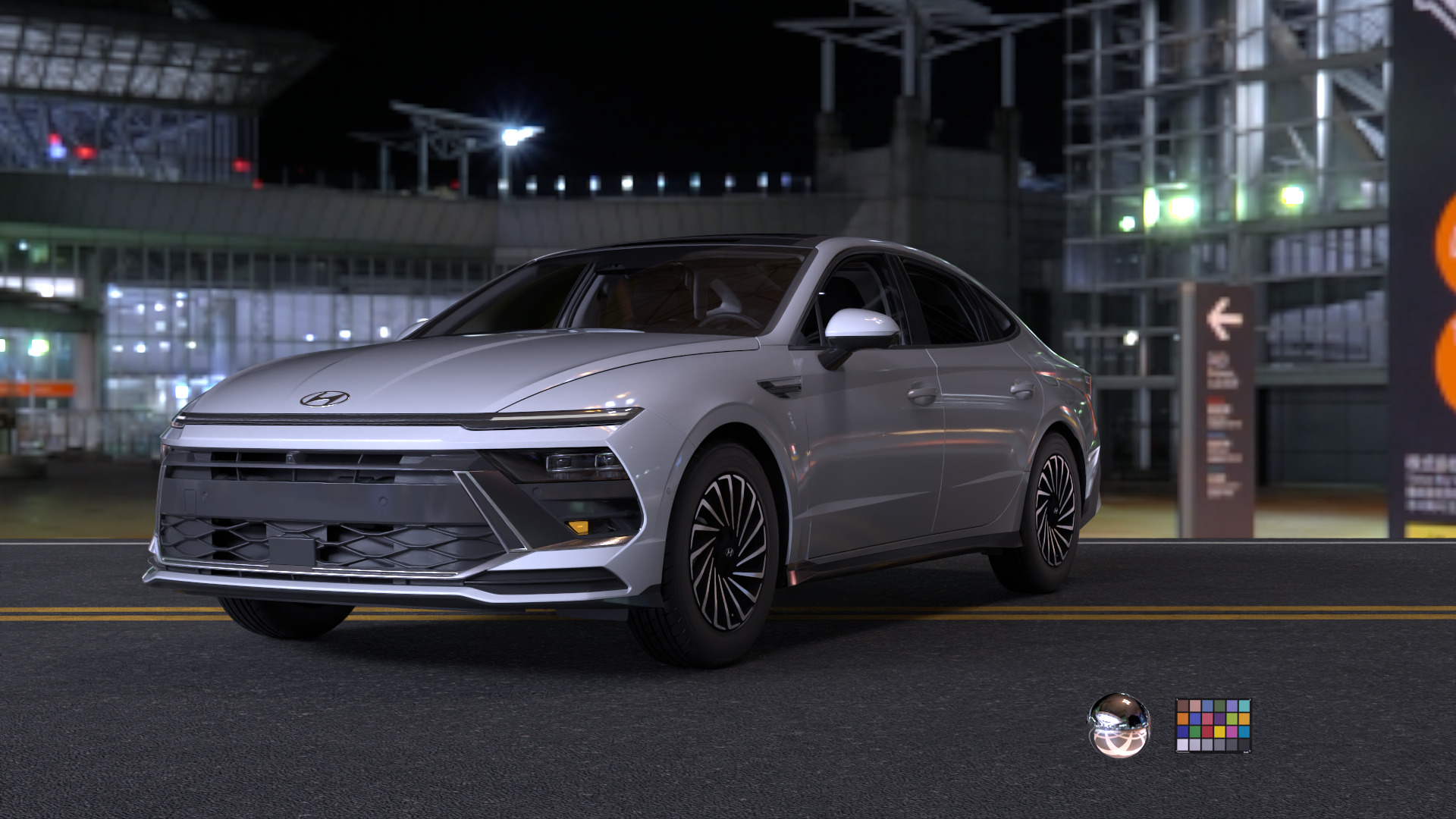 Hyundai Sonata 2024 -detailed-Vray-Redshift-Unreal- Lightrigs 3D model_8