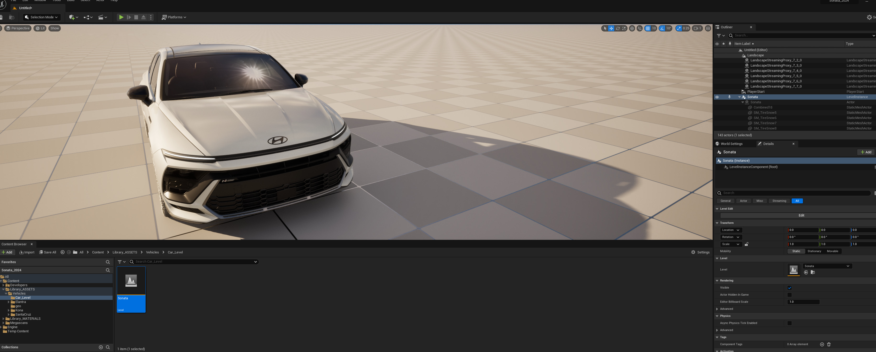 Hyundai Sonata 2024 -detailed-Vray-Redshift-Unreal- Lightrigs 3D model_23