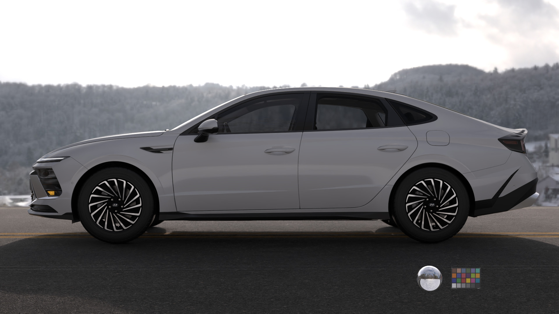 Hyundai Sonata 2024 -detailed-Vray-Redshift-Unreal- Lightrigs 3D model_15