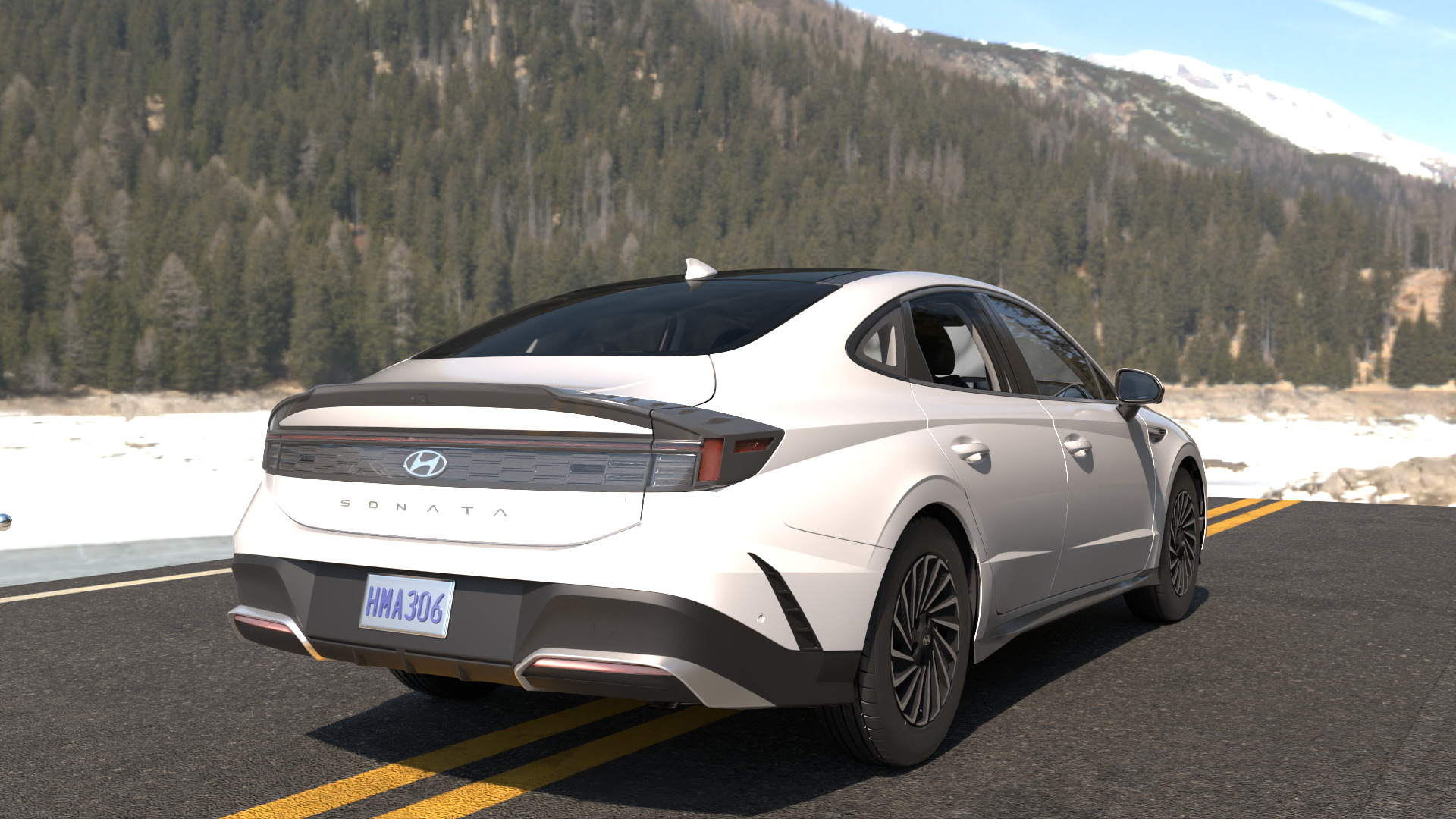 Hyundai Sonata 2024 -detailed-Vray-Redshift-Unreal- Lightrigs 3D model_5