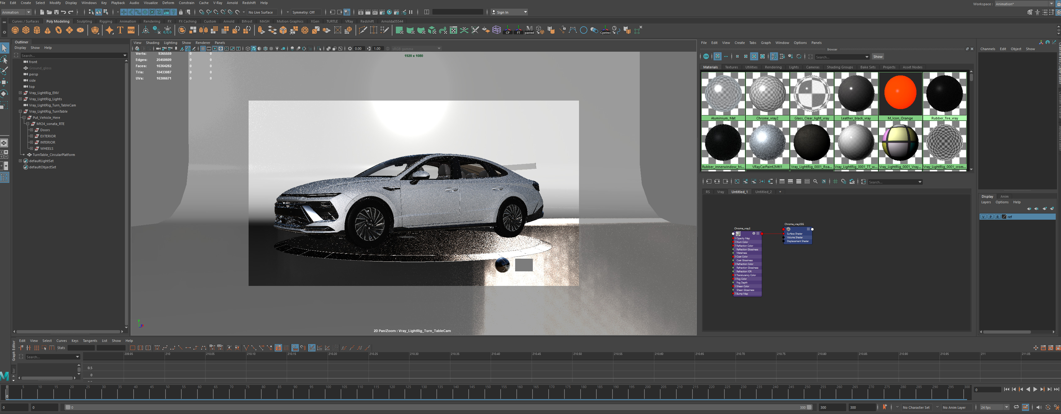 Hyundai Sonata 2024 -detailed-Vray-Redshift-Unreal- Lightrigs 3D model_20