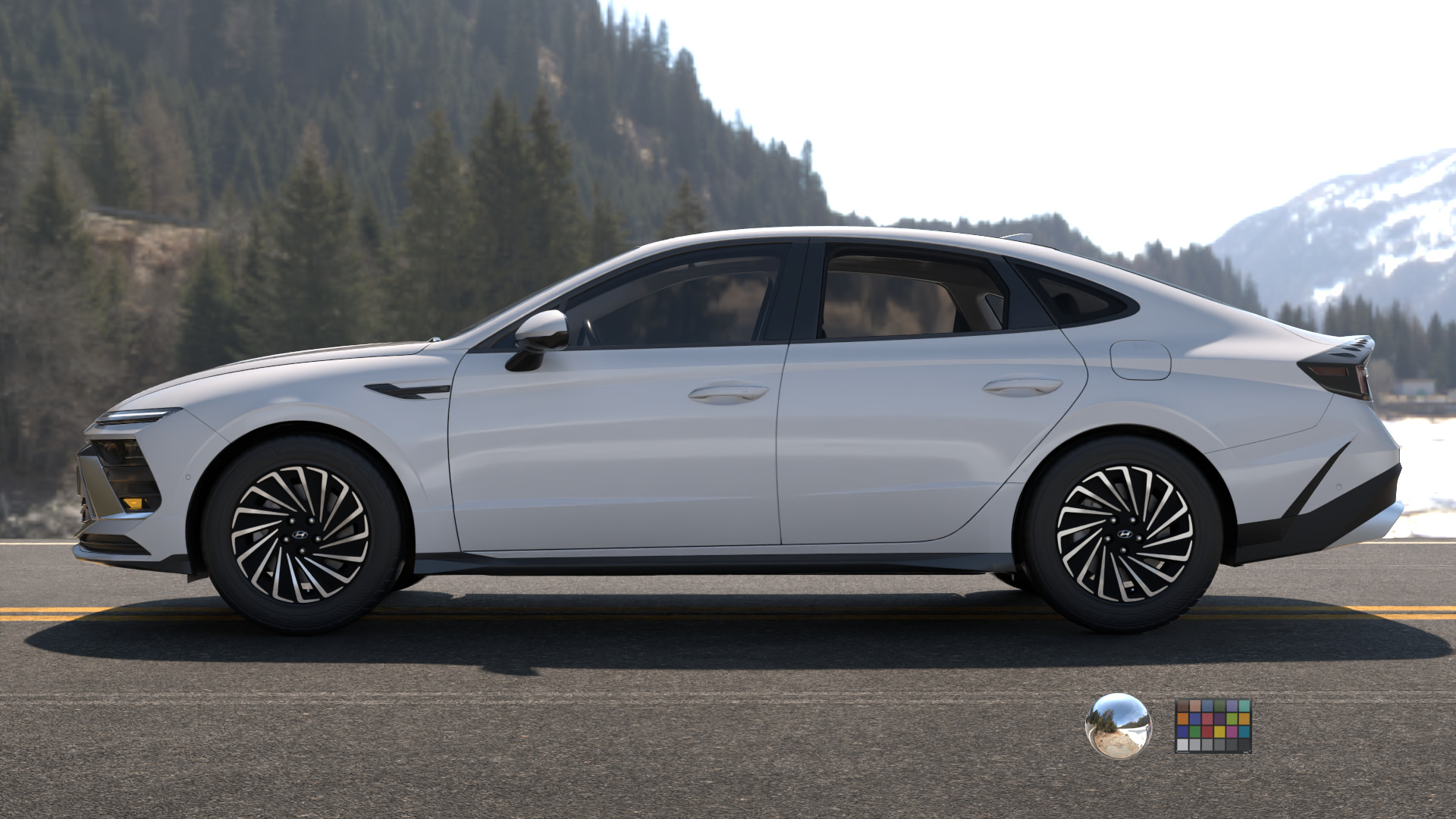 Hyundai Sonata 2024 -detailed-Vray-Redshift-Unreal- Lightrigs 3D model_3