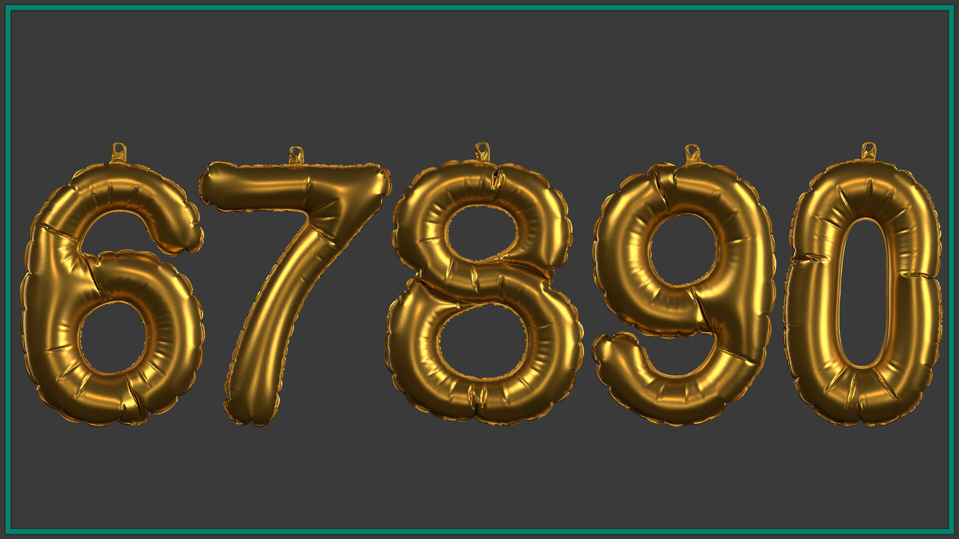 40 number and letter 3D model_2