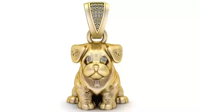ROLEX LOGO DOG ANIMAL PENDANT 3D PRINTABLE MODEL