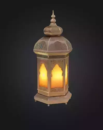 Arabian Lantern 3D Model Islamic Architectural Element Rooftop
