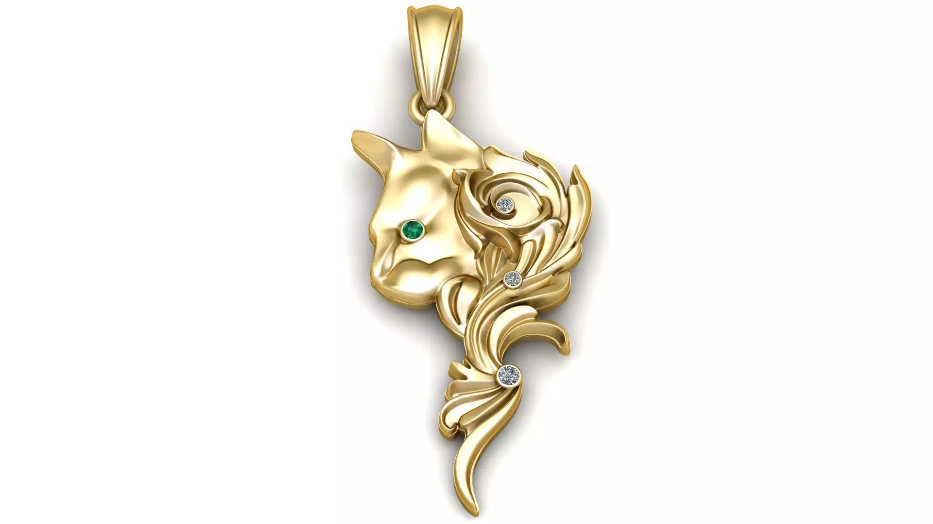 ROSE FLOWER AND CAT FACE PENDANT 3D PRINTABLE MODEL 3D print model