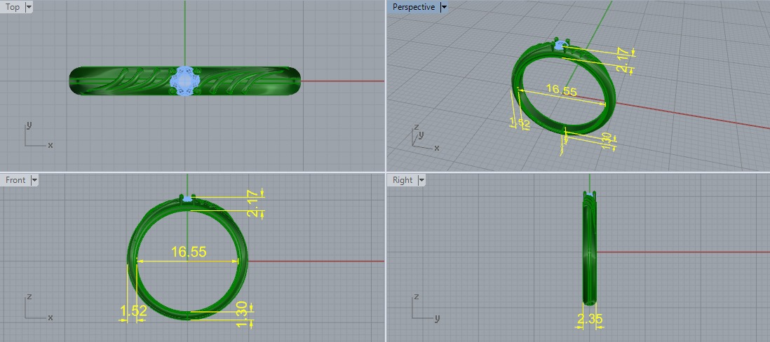 Solitaire ring Model 7362 3D print model_5