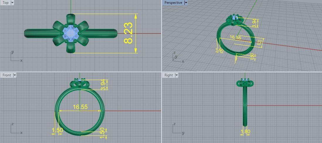 Solitaire ring Model 7355 3D print model_5