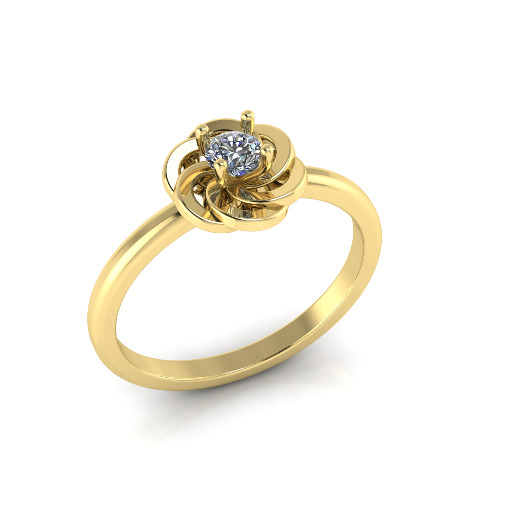 Solitaire ring Model 7352 3D print model_1
