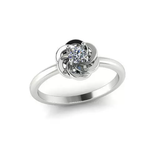 Solitaire ring Model 7352 3D print model_0
