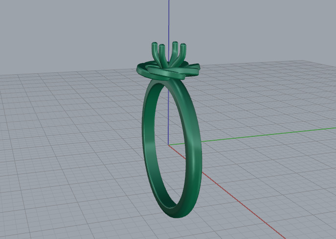 Solitaire ring Model 7352 3D print model_3