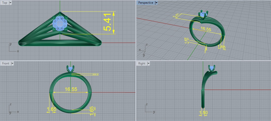 Solitaire ring Model 7349 3D print model_5
