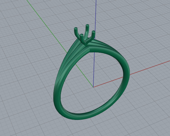 Solitaire ring Model 7349 3D print model_3