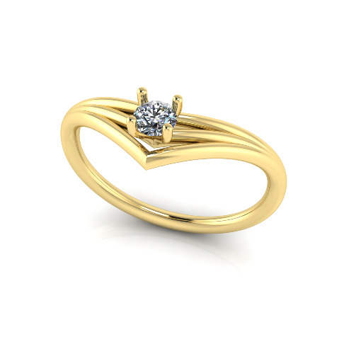 Solitaire ring Model 7349 3D print model_1