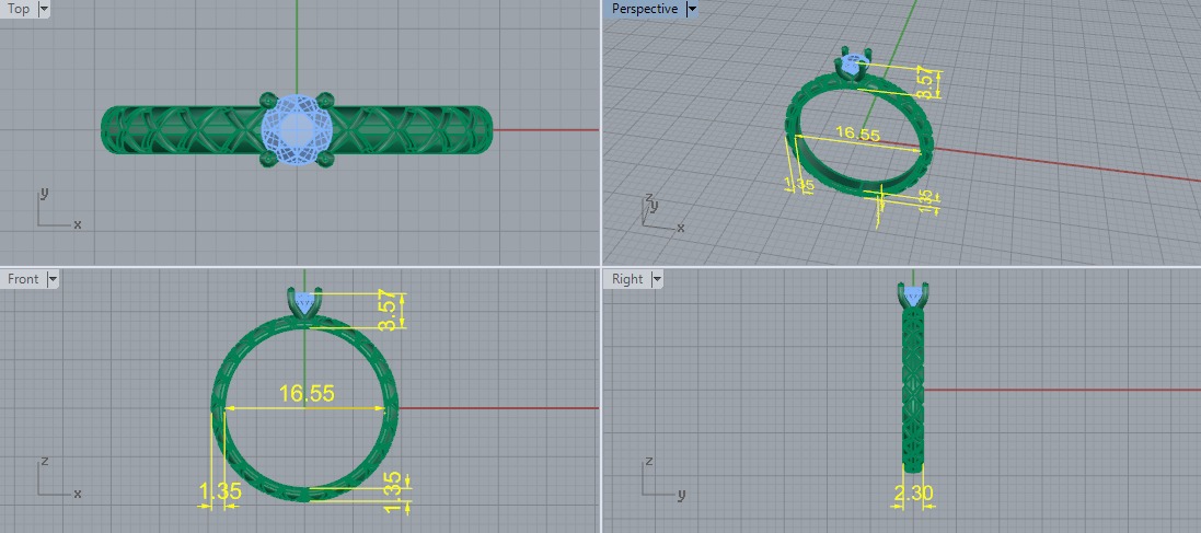Solitaire ring Model 7341 3D print model_5