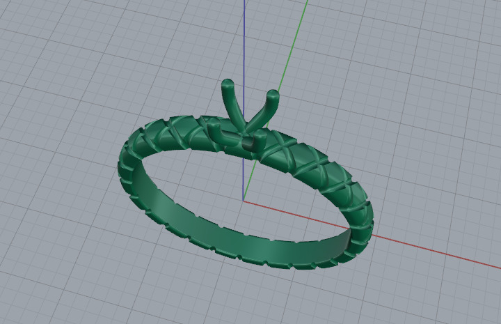 Solitaire ring Model 7341 3D print model_2